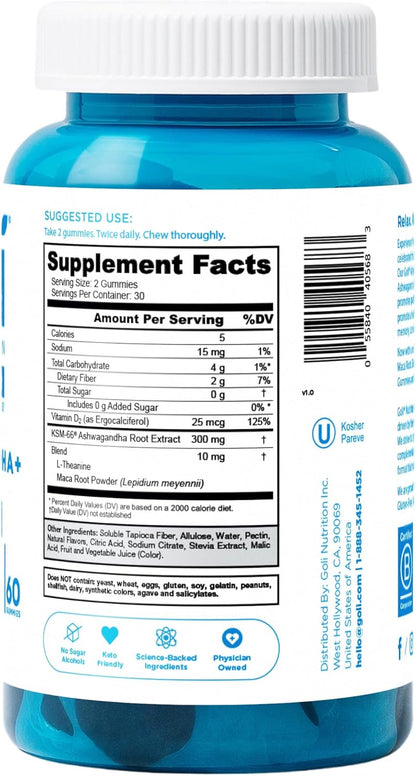 Zero Sugar Trio- World'S First 3-In-1 Pre, Post, Probiotic, Apple Cider Vinegar with Vitamin B12 and Probiotics, Ashwagandha & L-Theanine, Vitamin D Gummies. Vegan, Gelatin & Gluten-Free, Non-Gmo