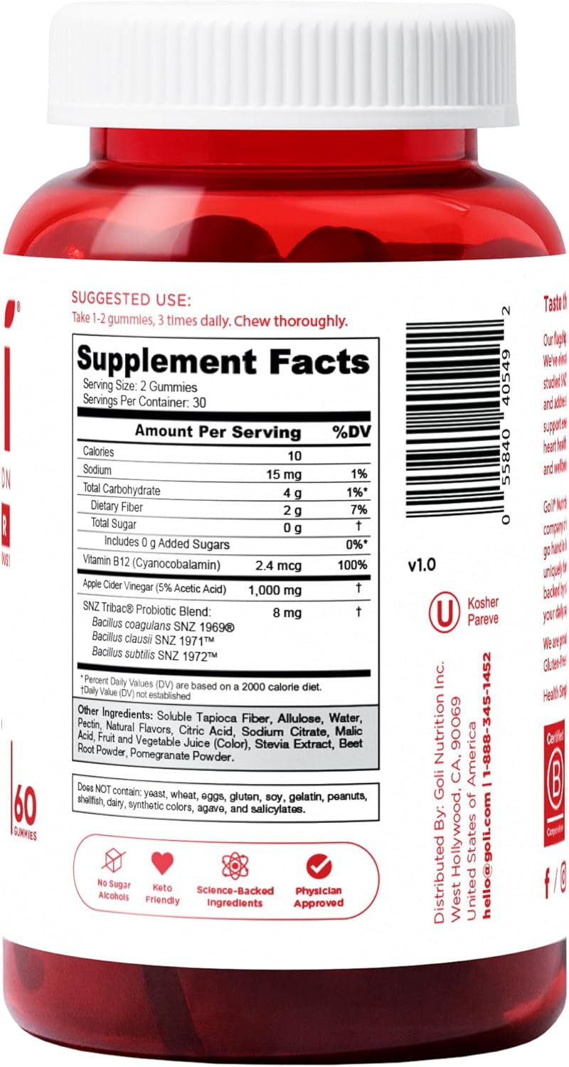 Zero Sugar Trio- World'S First 3-In-1 Pre, Post, Probiotic, Apple Cider Vinegar with Vitamin B12 and Probiotics, Ashwagandha & L-Theanine, Vitamin D Gummies. Vegan, Gelatin & Gluten-Free, Non-Gmo