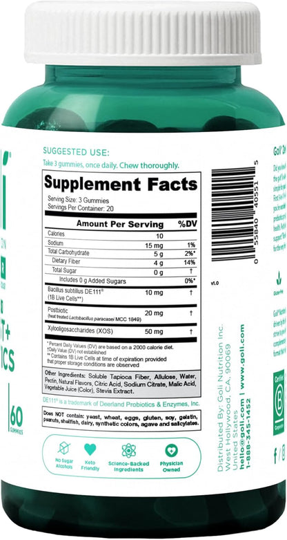 Zero Sugar Trio- World'S First 3-In-1 Pre, Post, Probiotic, Apple Cider Vinegar with Vitamin B12 and Probiotics, Ashwagandha & L-Theanine, Vitamin D Gummies. Vegan, Gelatin & Gluten-Free, Non-Gmo